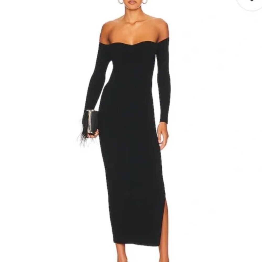 MILLY Knit Bustier Dress in black size small